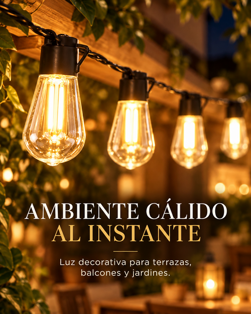 Qué incluye tu guirnalda solar de 10 metros